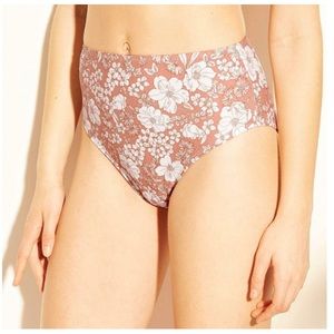 Xhilaration Women's Size Medium High Leg Waist Hawaiian Floral Bikini Bottom